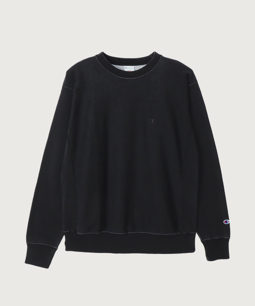 리버스위브 루즈핏 스티치 크루넥 스웨트셔츠 Off Black