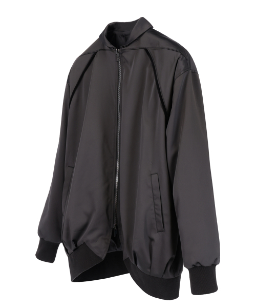 Объемный атласный бомбер реглан (Black)