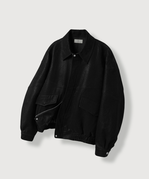 Куртка из искусственной замши со строчкой_Black