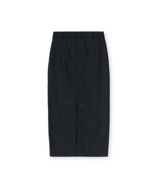 W H Line Long Skirt, Black Stripe