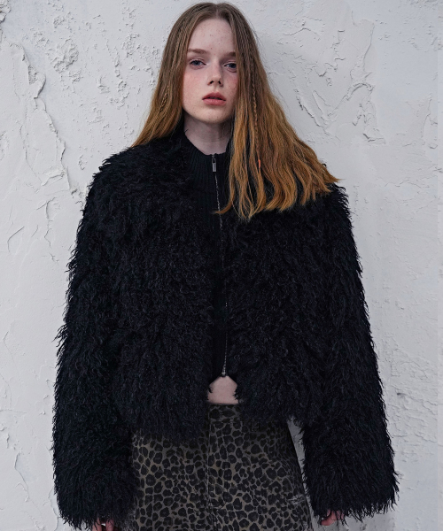 MUSINSA公式 | AVANDRESS Wild Fluff Jacket BLACK
