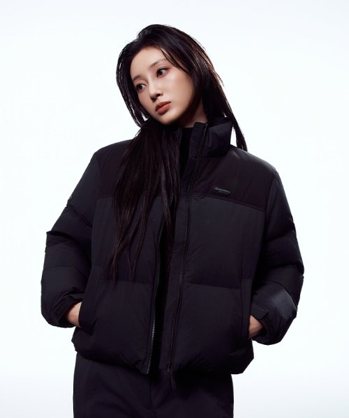 여성 반슬리 다운 크롭 숏패딩 (L/BLACK)