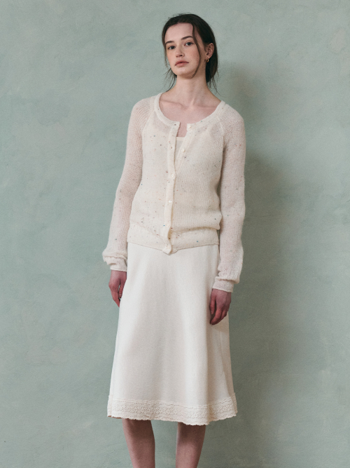 SIENA vintage jacquard skirt_IVORY