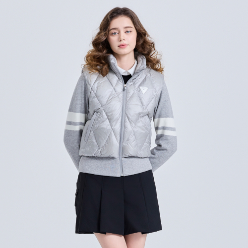 Женский стеганый пуховик Light Grey
