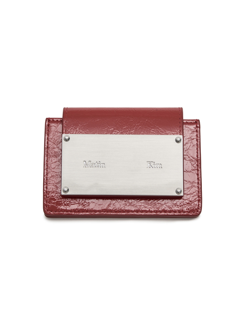 GLAZED ACCORDION WALLET IN красный