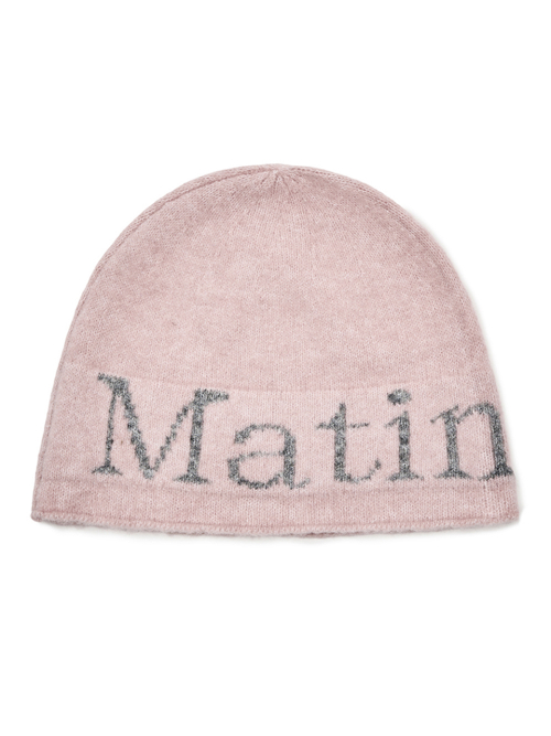 MATIN LOGO BOUCLE KNIT BEANIE IN PINK