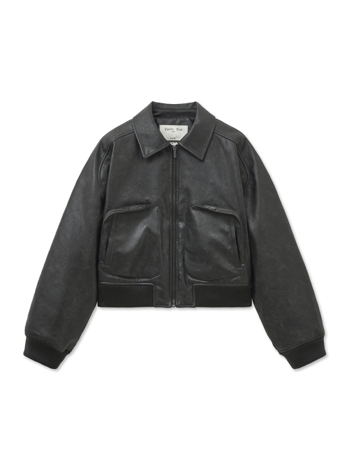 FAUX LEATHER OUT POCKET куртка IN угольный