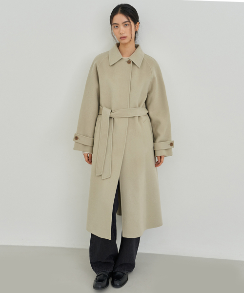Пальто макси с рукавом реглан [Beige]