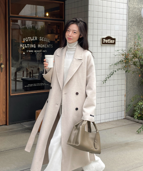 룩캐스트() [채랑 PICK] 세리아 울 캐시미어 핸드메이드 더블 코트 / SERRIA WOOL CASHMERE HANDMADE DOUBLE COAT_4colors 상품 이미지