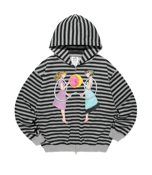 GAKIYA ISAMU STRIPE HOODIE ZIP UP_GREY(NG2FFUM480C)