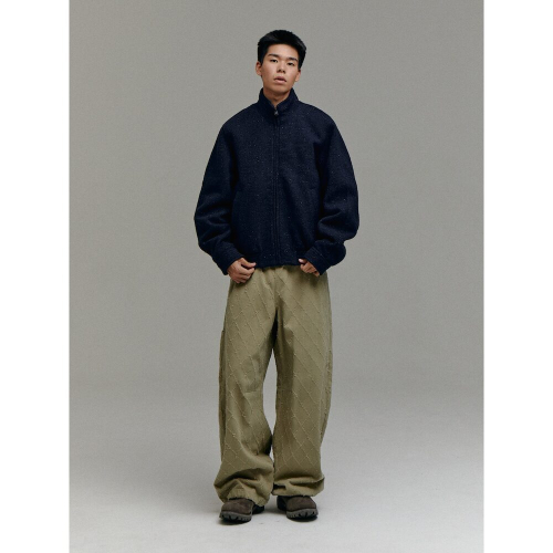 (UNISEX) Твидовый харрингтон Navy