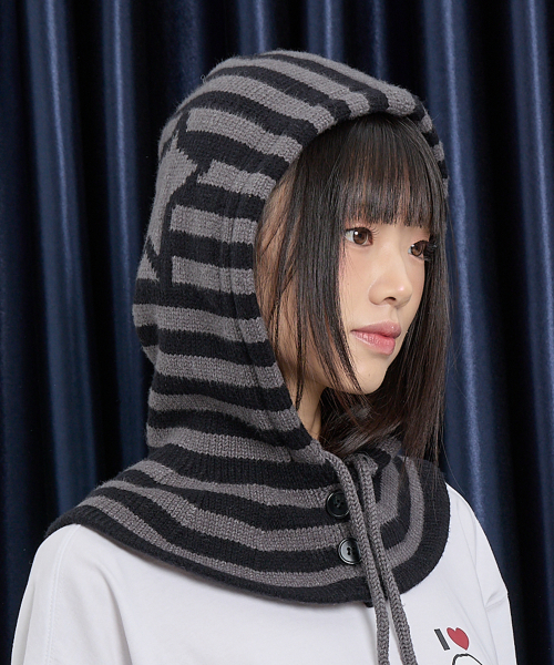 와이케이() 스트라이프 스타 바라클라바 차콜 상품 이미지