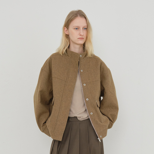 Woolen Blouson (Beige)