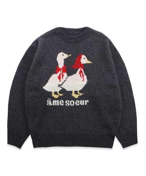 animal knit(charcoal)
