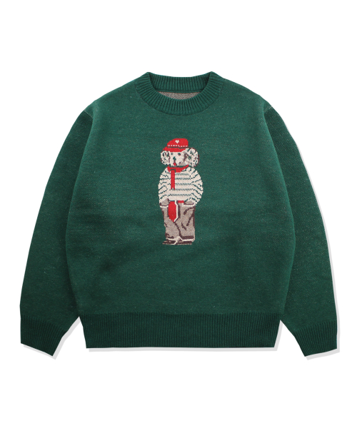 classic animal knit(green)