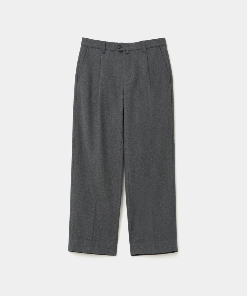 wool one tuck cropped slacks charcoal