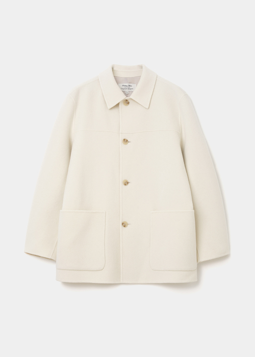 cashmere blend handmade car coat ivory