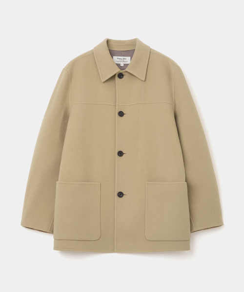 cashmere blend handmade car coat beige
