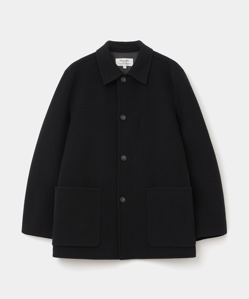 cashmere blend handmade car coat black