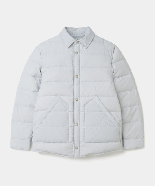feather down shirt jacket light grey