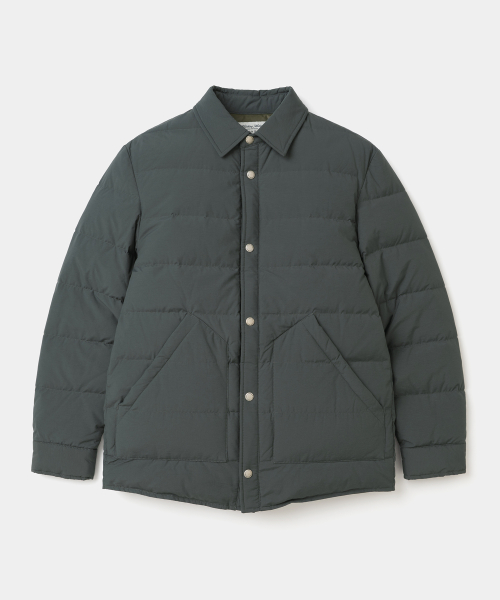 feather down shirt jacket charcoal