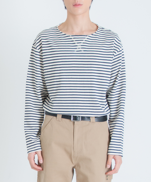 stripe teeshirt(ivory/navy)