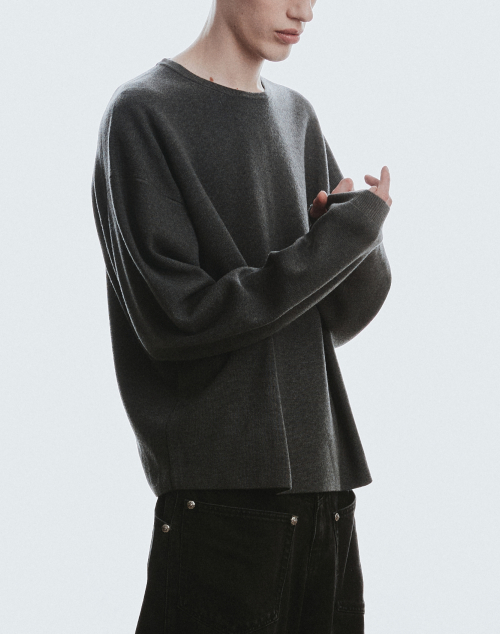 roundneck knit [melange grey]