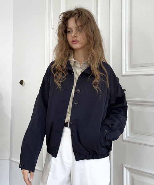 Silky nylon jumper (navy)