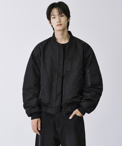 OVERSIZE MA-1 BOMBER JACKET [BLACK]