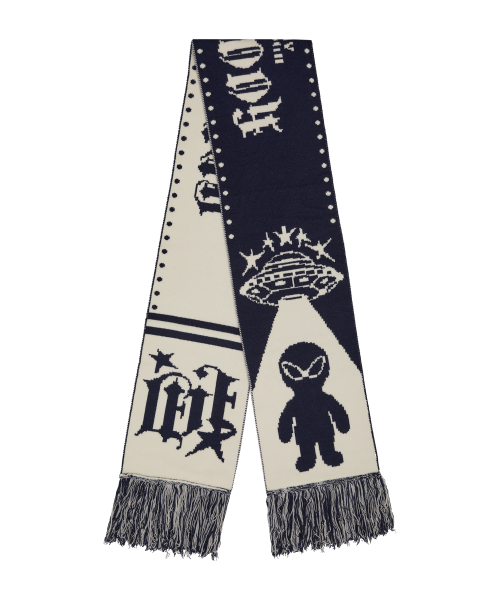 후드후드() 리버시블 에일리언 니트 머플러 네이비 상품 이미지