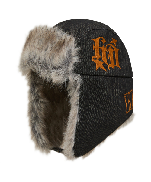 후드후드() HD 퍼 트루퍼 햇 데님 블랙 상품 이미지