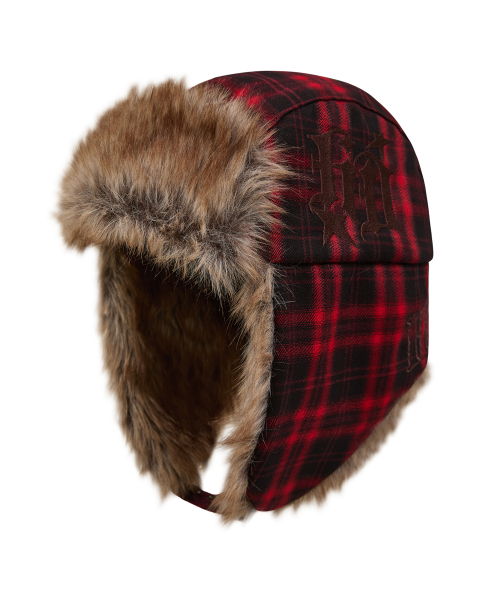 후드후드() HD 퍼 트루퍼 햇 체크 레드 상품 이미지