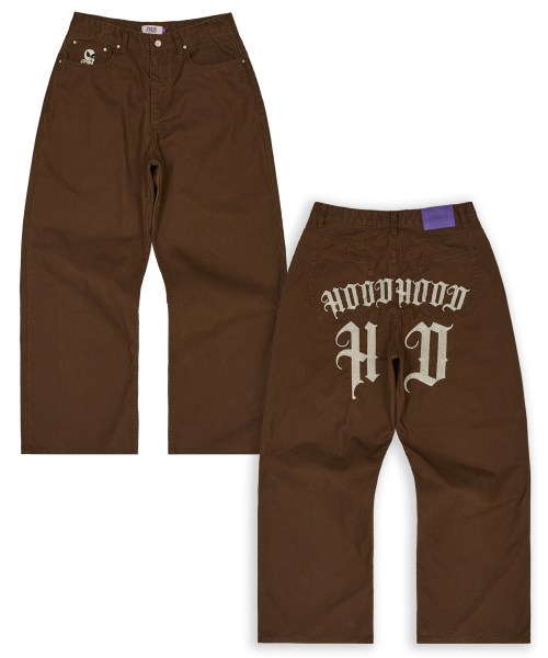 후드후드() HD 체인 자수 코튼 팬츠 브라운 상품 이미지