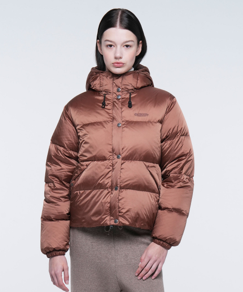 W GLOSSY PUFFER DOWN (BRICK)