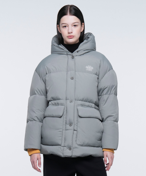 W MIDDLE LENGTH HOOD DOWN (LIGHT KHAKI)