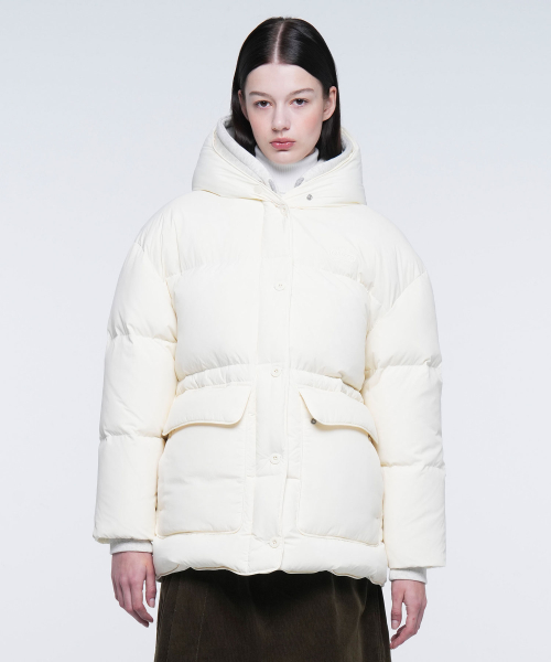 W MIDDLE LENGTH HOOD DOWN (IVORY)
