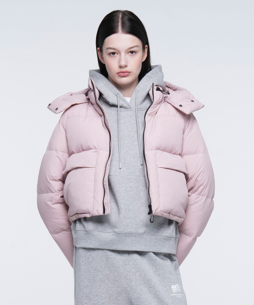 W PUFFER HOOD DOWN (INDIE PINK)