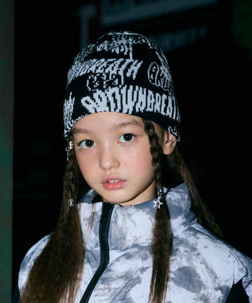KIDS TAG OVERALL SHORT BEANIE - BLACK