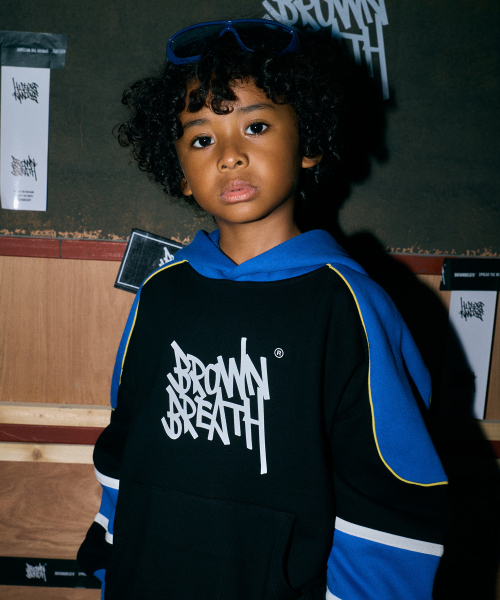 브라운브레스 키즈() KIDS BLOCK BASEBALL HOODIE(기모) - BLACK 상품 이미지