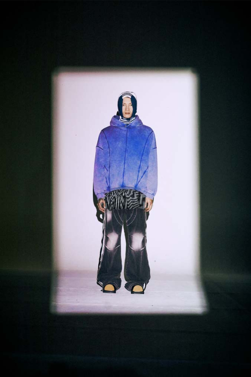 Re : Rework Shirt Layered Camtone Wash Hoodie_Purple