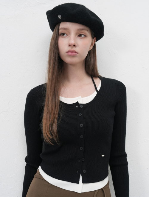 GNRL 로고 울 베레모 [BLACK] / WBE3L91511