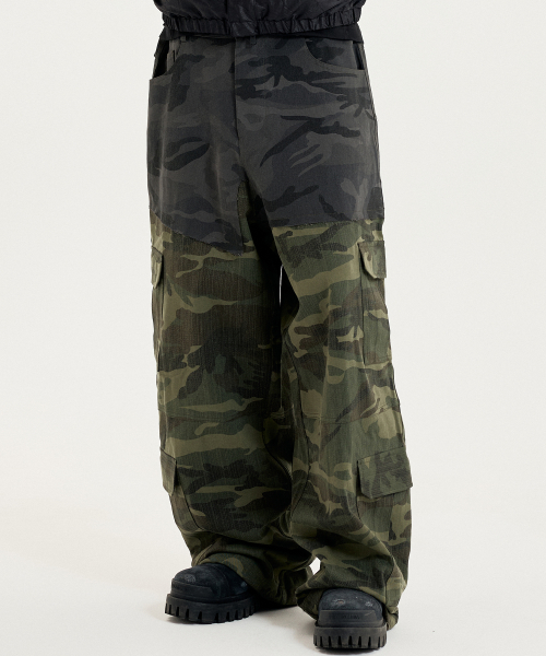 double layered pants(khaki)