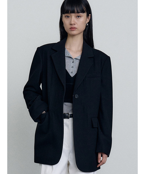 wool jacket black MBEFJK005BK