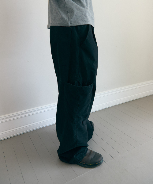 Side Pocket Wide Pants Black