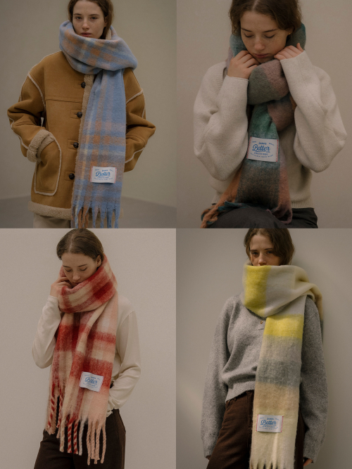Oversized plaid muffler [KNFW05ACC02]_[4color]