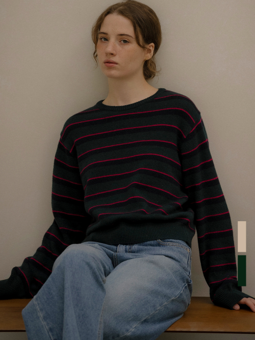 Wool blend stripe knit [KNFW05SW02]_[2color]