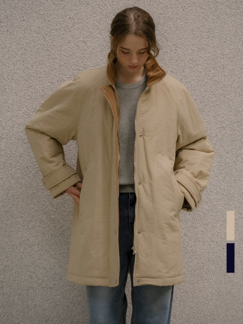 High-neck half puffer jacket [KNFW05JP05]_[2color]
