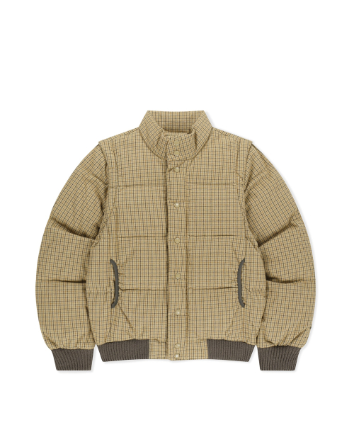 Flannel 2Way Down Jacket Yellow