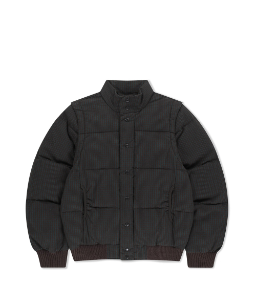 Flannel 2Way Down Jacket Brown