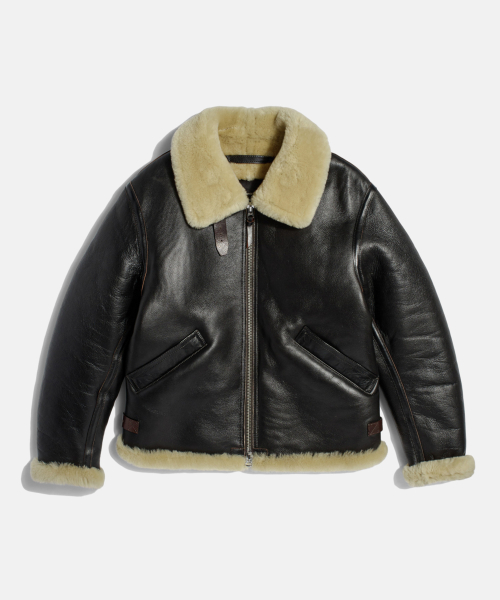 Type B - 6 Mouton Bomber Jacket Black